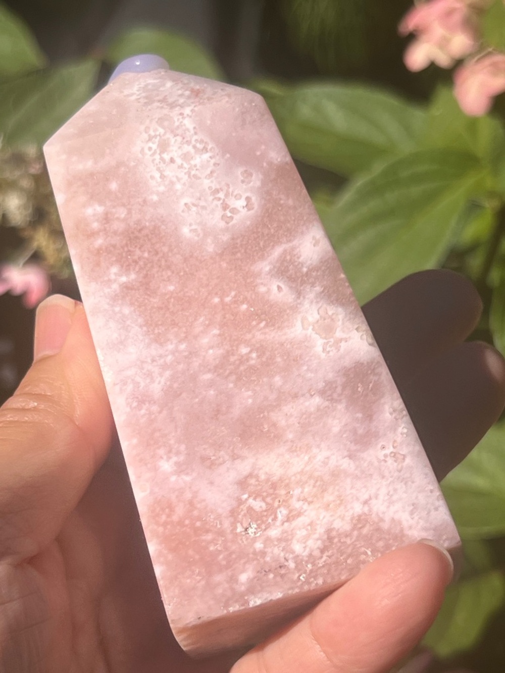 Pink (6) amethyst agate tower | crystal
